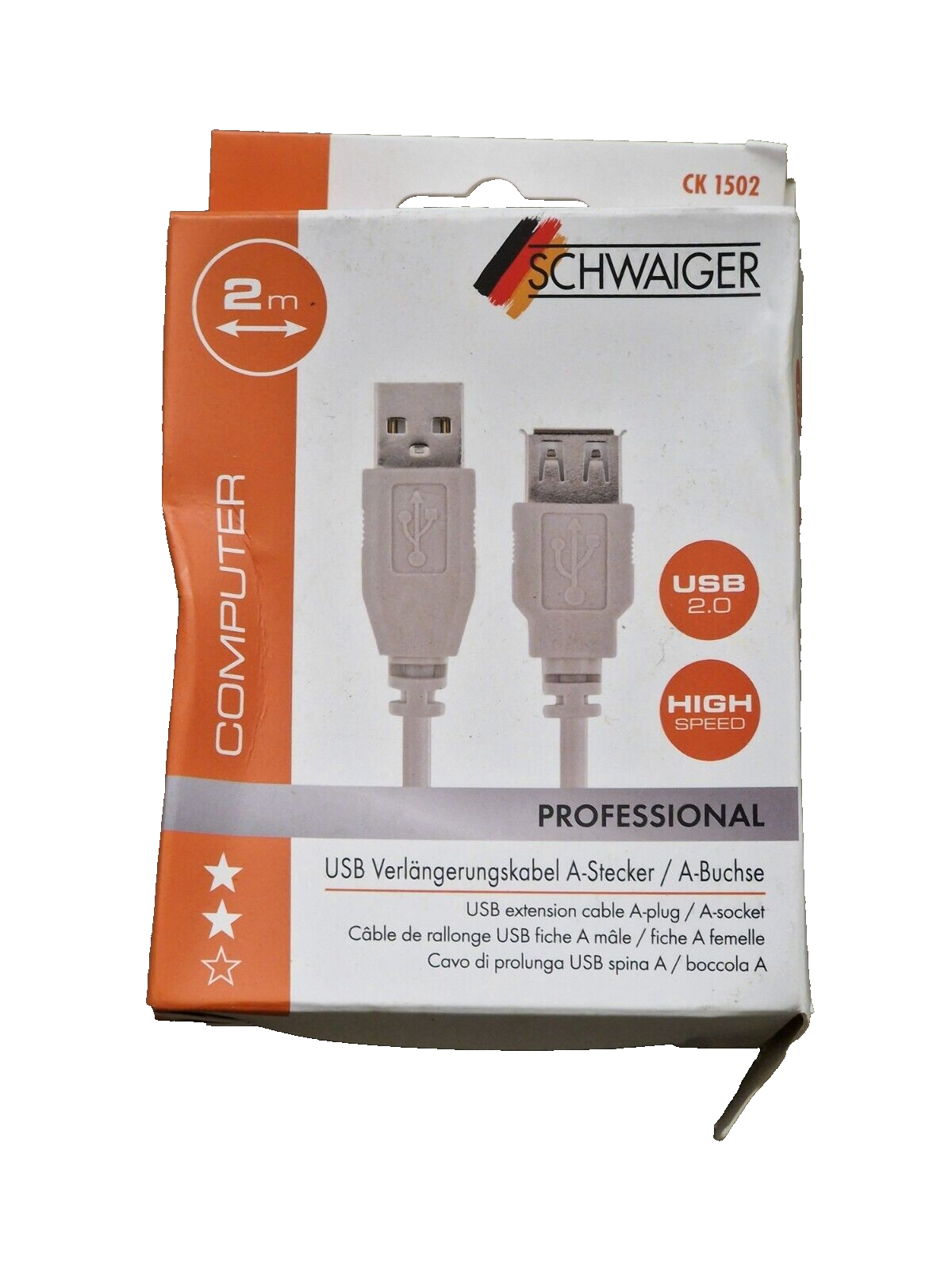Schwaiger CK 1502 USB Verlängerungskabel 2 Meter